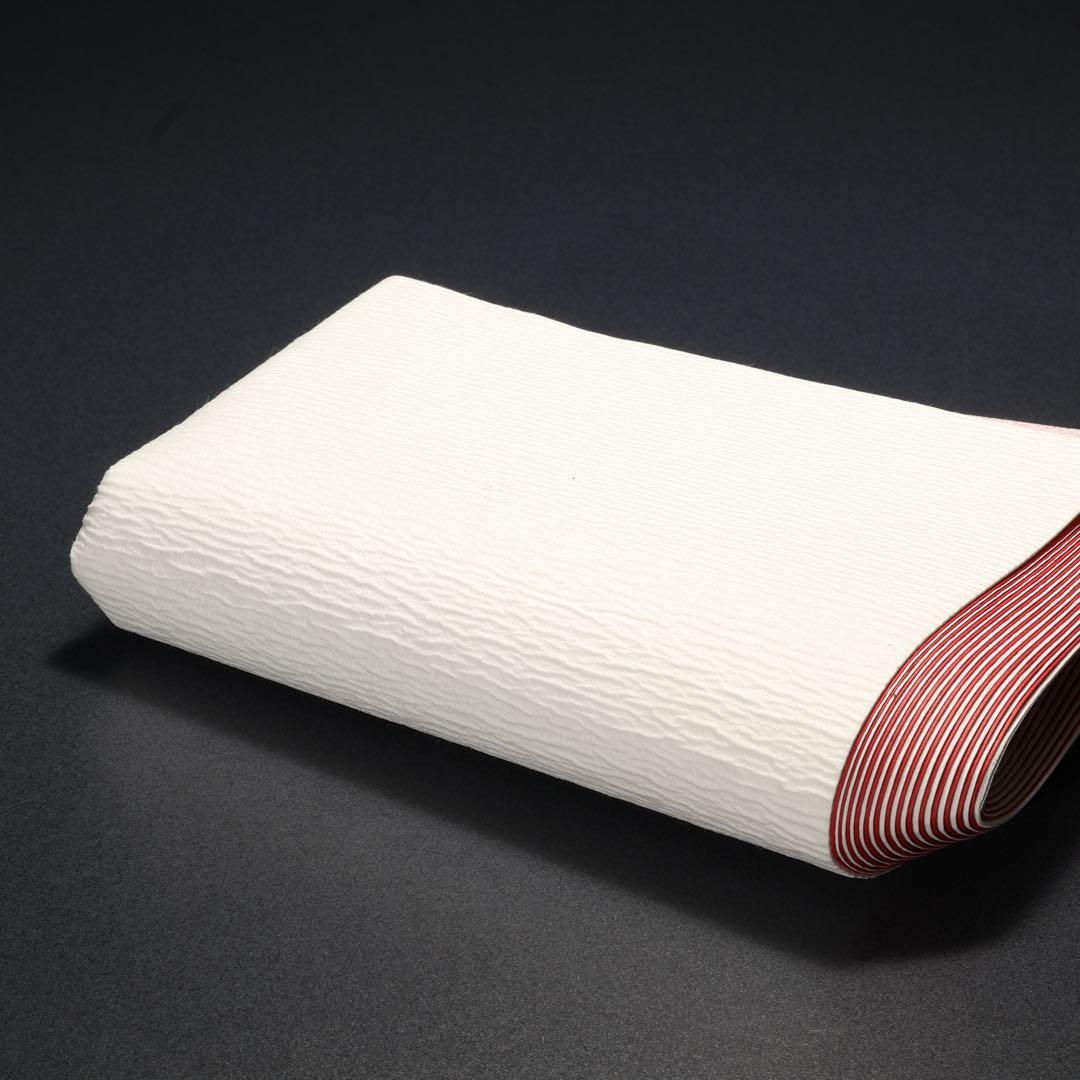 【茶道具】紙釜敷　檀紙　紅白　山崎吉左衛門　共箱　R1660ラ2