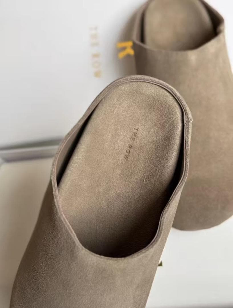 ★The Row★ベージュ スエード クロッグサンダル 38