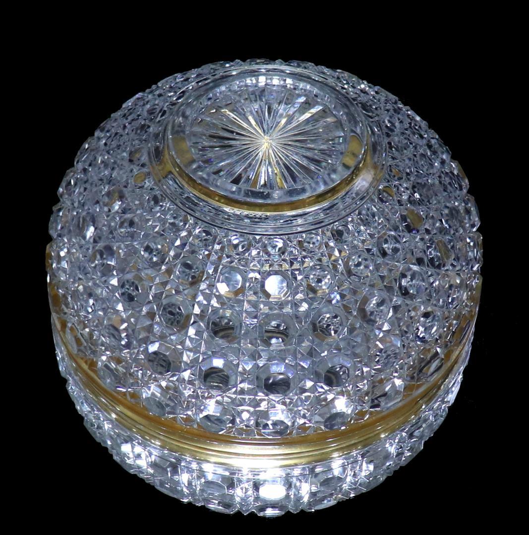 オールド・バカラ 美術館級1890年 特注品金縁大型鉢 ディアマン・ピエーリー