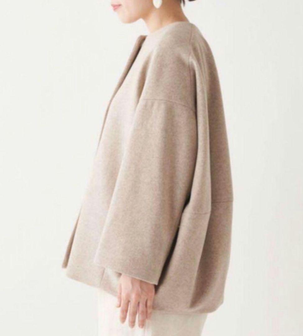 後ろぷっくりウールコート