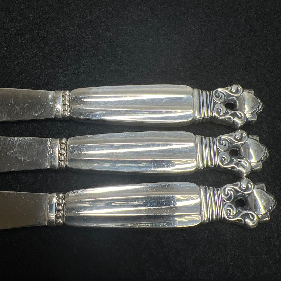 ジョージジェンセン　エコーンsterling925 バターナイフ3本　104g