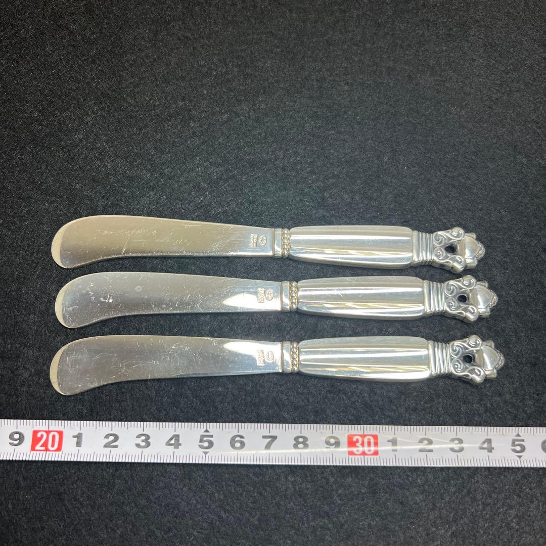 ジョージジェンセン　エコーンsterling925 バターナイフ3本　104g