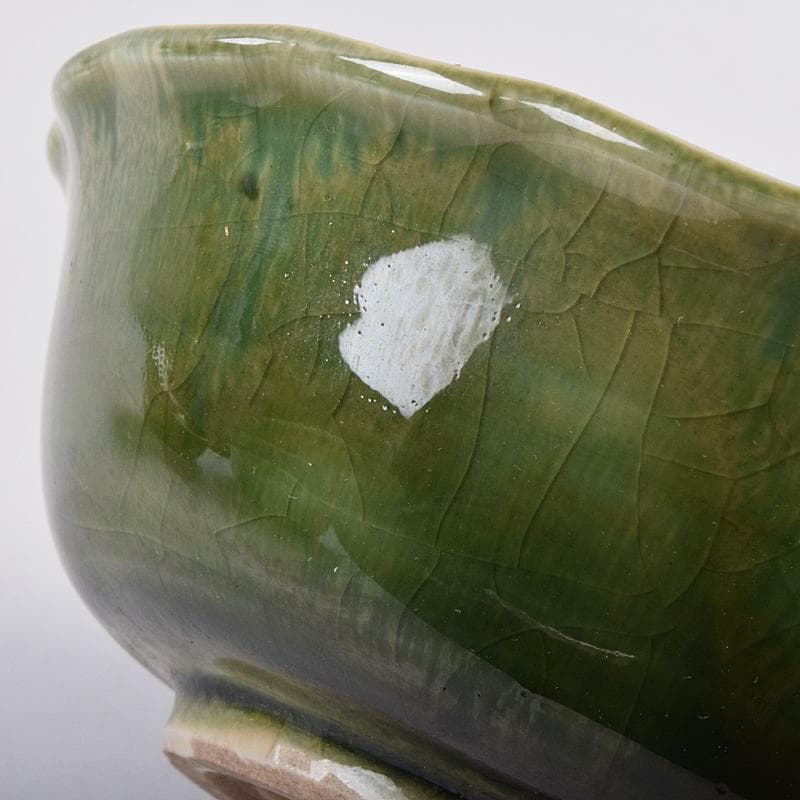 北大路魯山人作　織部焼　輪花小鉢　五客　共布　黒田陶々庵極め箱　M　R8898B