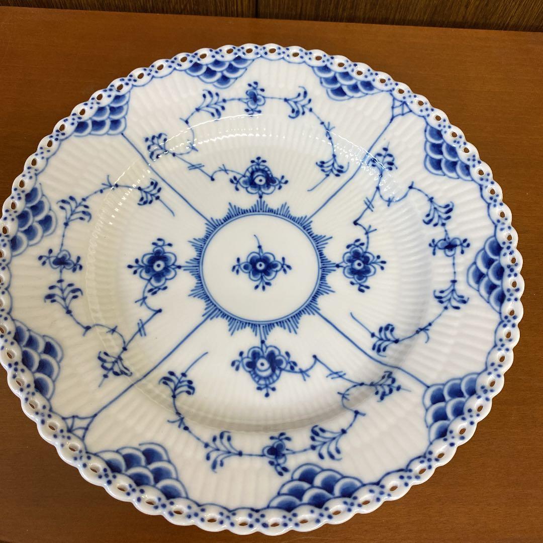 ロイヤルコペンハーゲン ブルーブルーテッドフルレース　プレート2枚セット