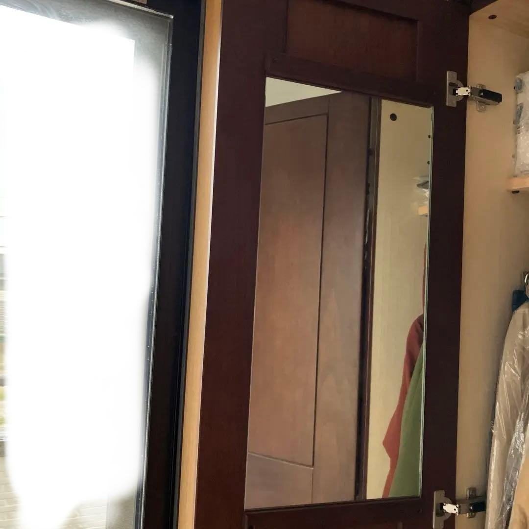 ダークブラウン木製洋服タンス　府中家具