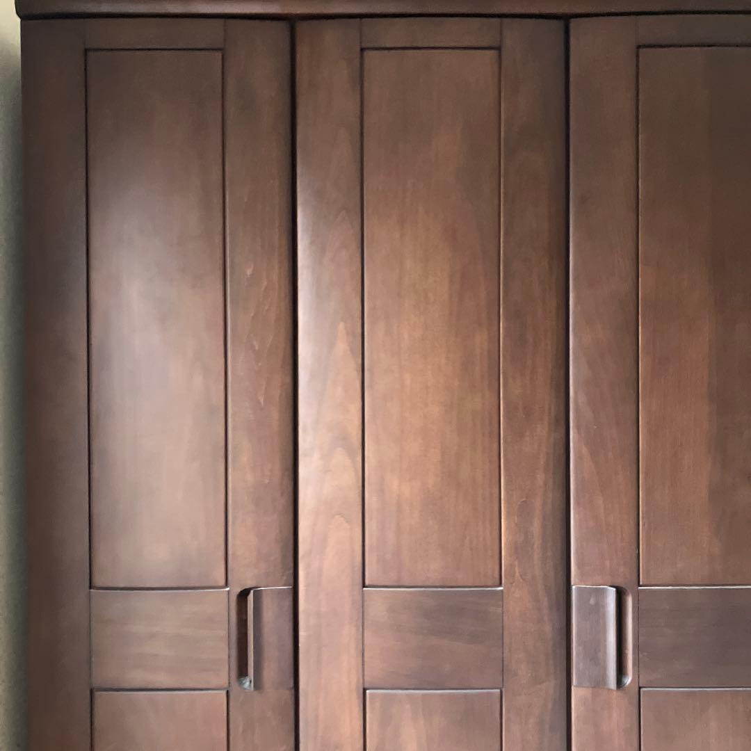 ダークブラウン木製洋服タンス　府中家具