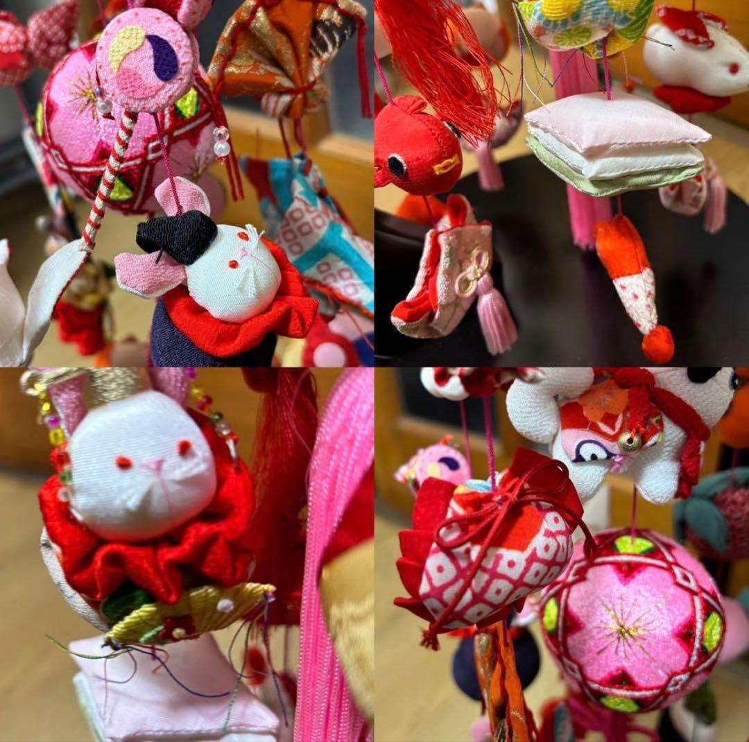 女の子の節句・お雛様つるし飾り・古布・正絹・ハンドメイド❗️