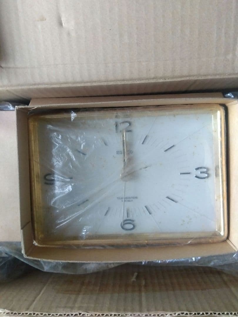 SEIKO 置時計 ゴールド 未使用 日本製　ヴィンテージ　結婚記念品　名前入り