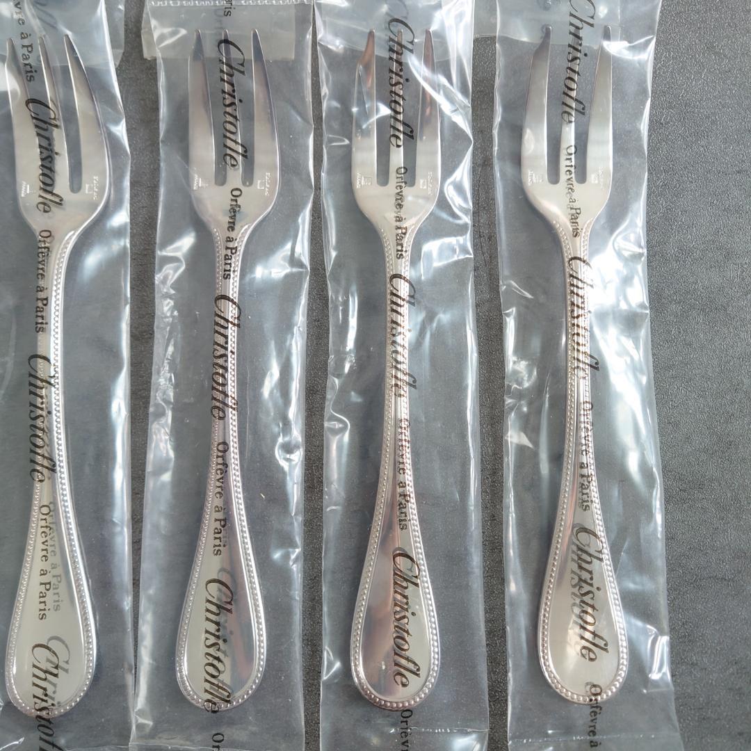 クリストフル パール ケーキフォーク コーヒースプーン 未開封 12点 箱付き