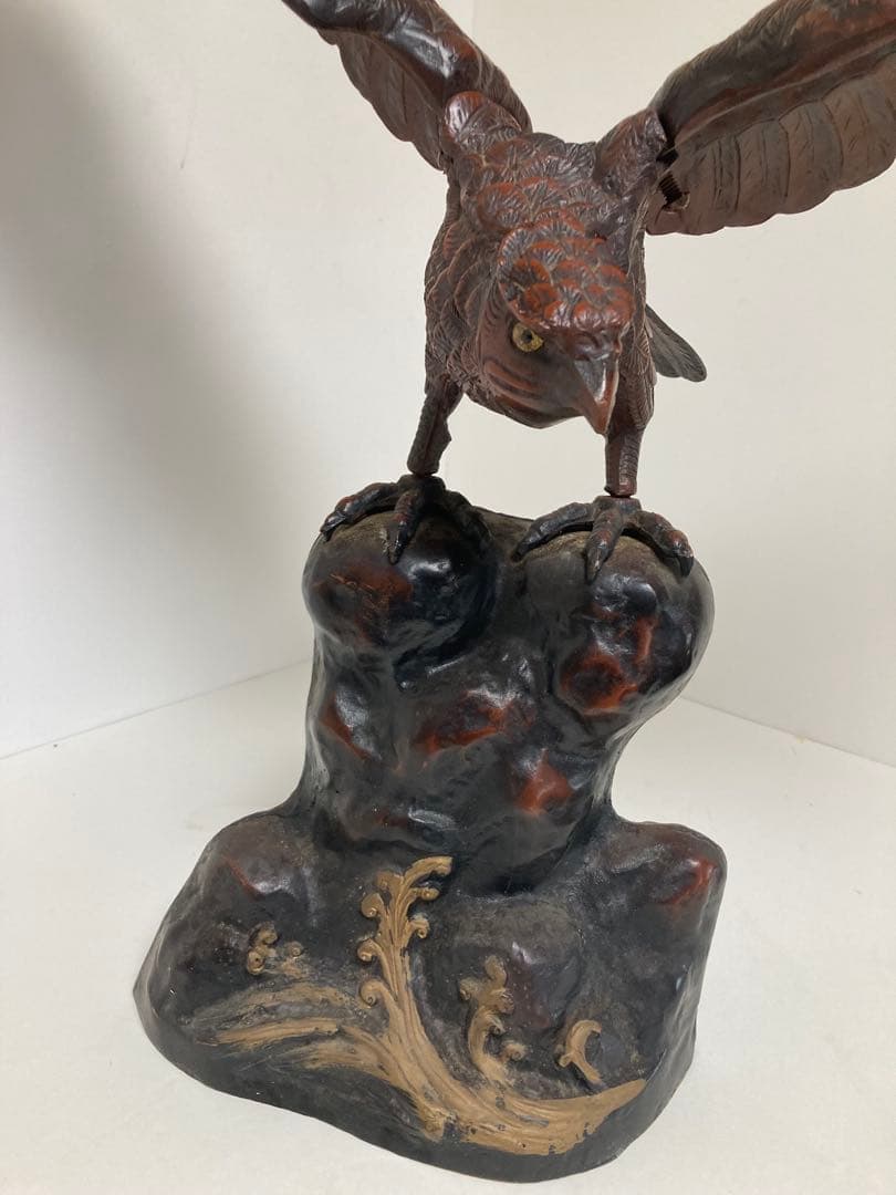 ブロンズ 鷲の彫刻 取り外し可能な翼