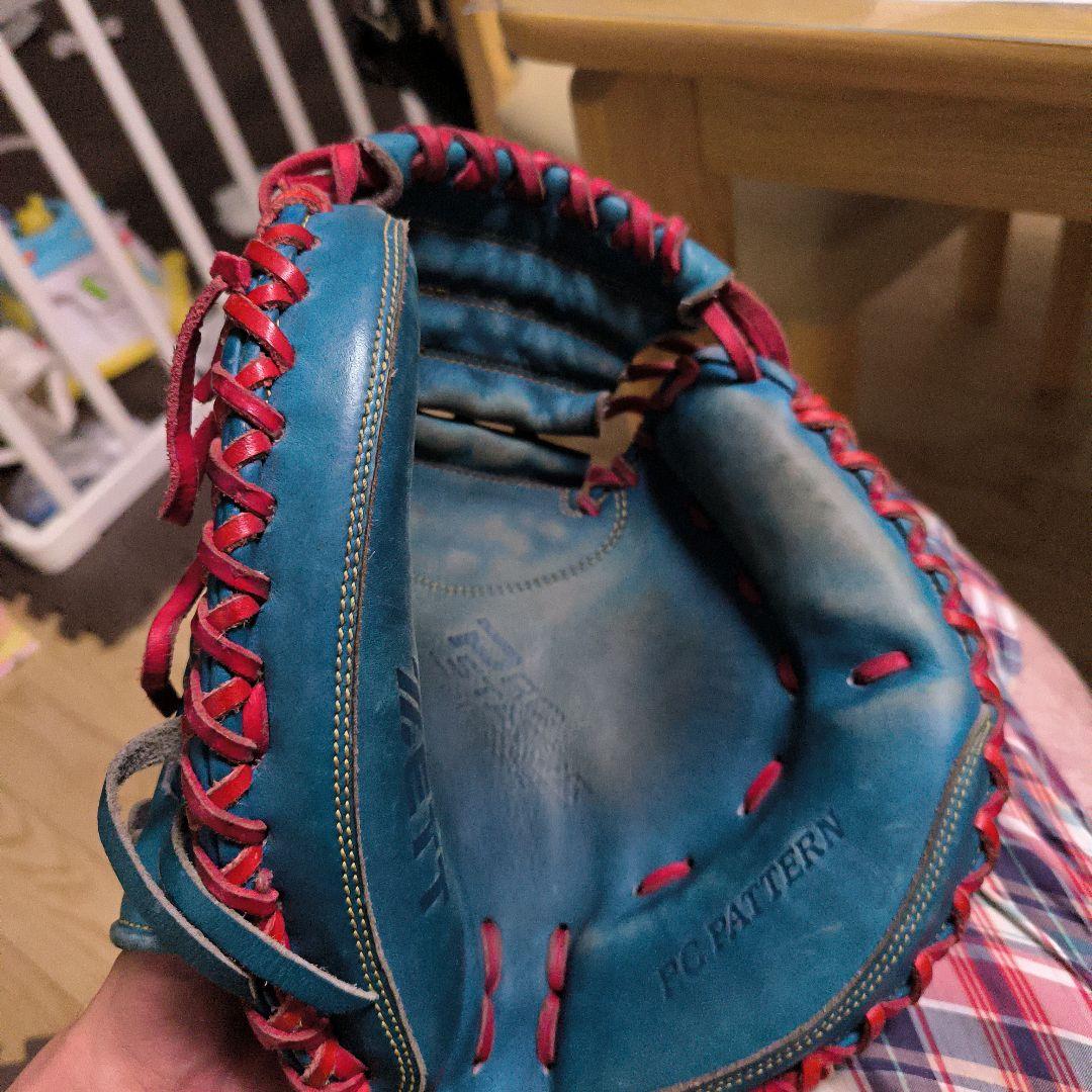 レザークラフト 青 赤 スポーツグローブ サイズ2