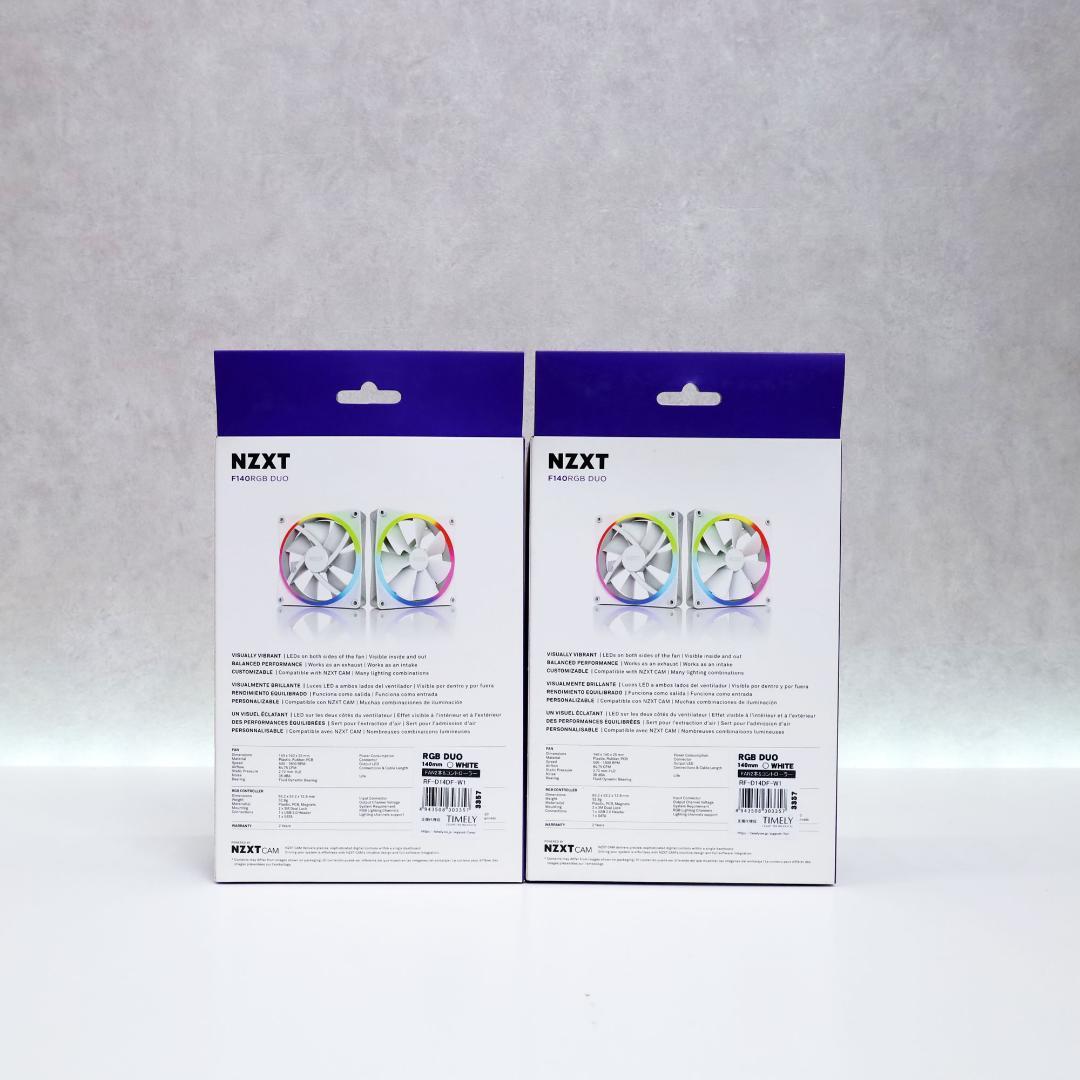 NZXT F140 RGB DUO WHITE 2個入×2個　㉞