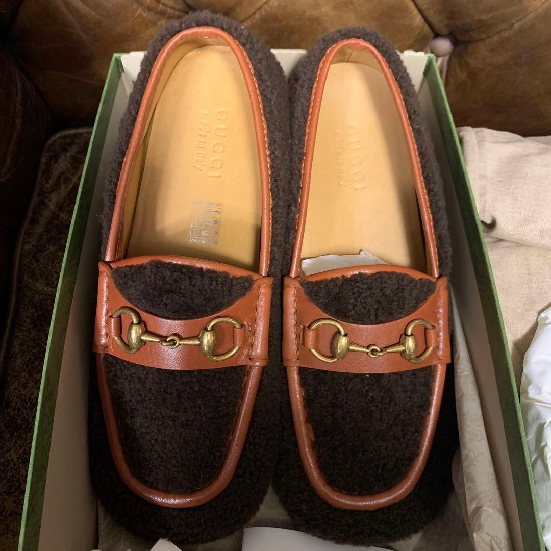 GUCCI ムートン ローファー ホースビット　BROWN 8