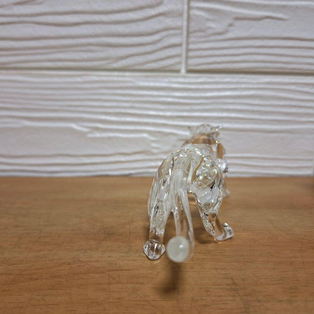 【極美品】スワロフスキー クリスタル 置物 パンサー 豹 フィギュリン