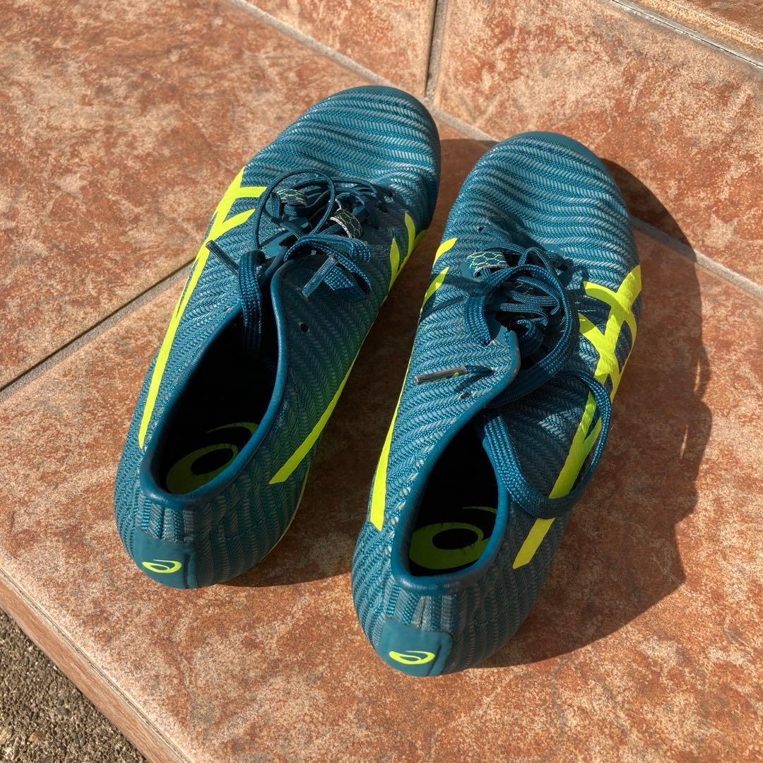 ASICS JET SPRINTスパイク　 ダークグリーン/イエロー 25.0