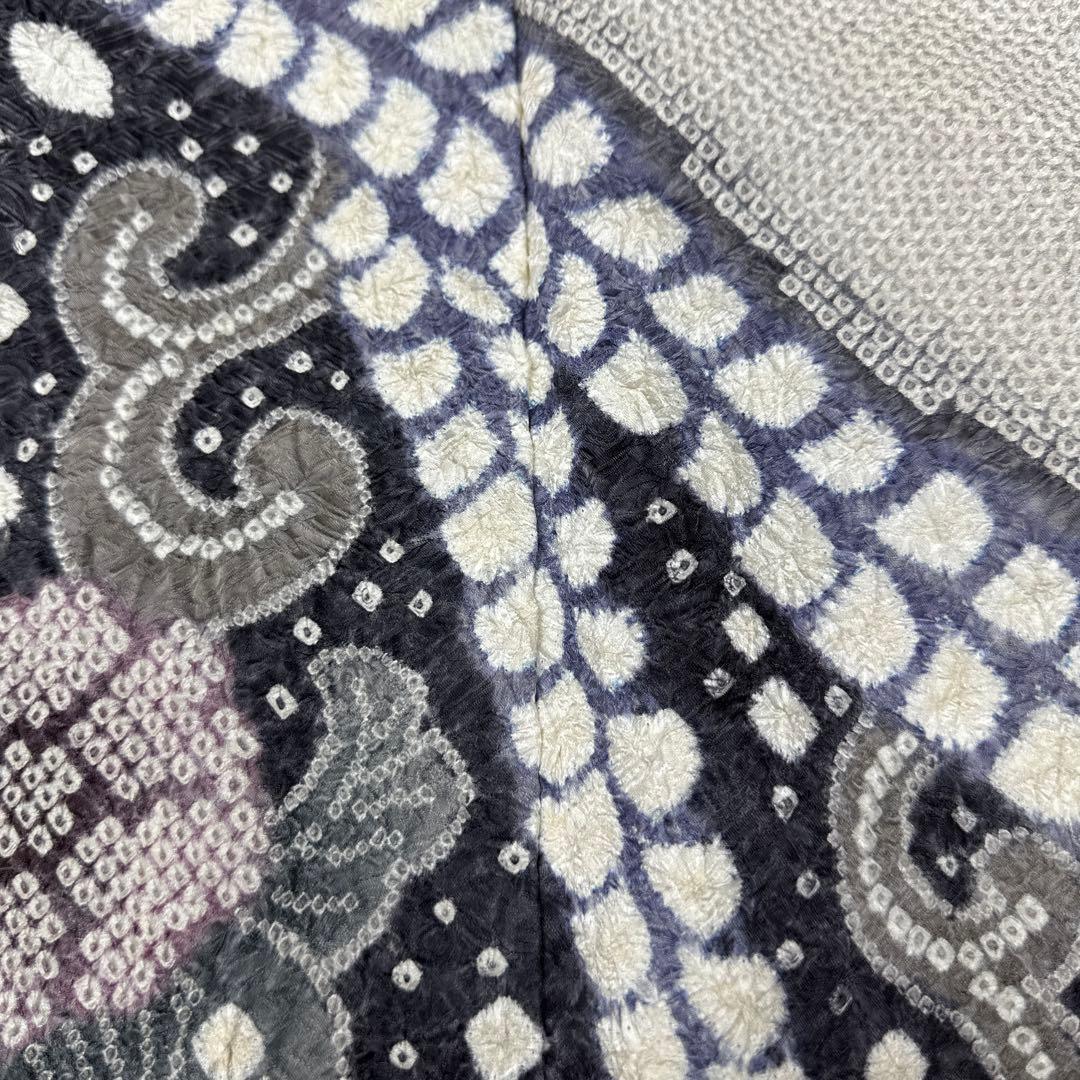 藤娘きぬたや 薄グレー 総絞り 下り藤 訪問着