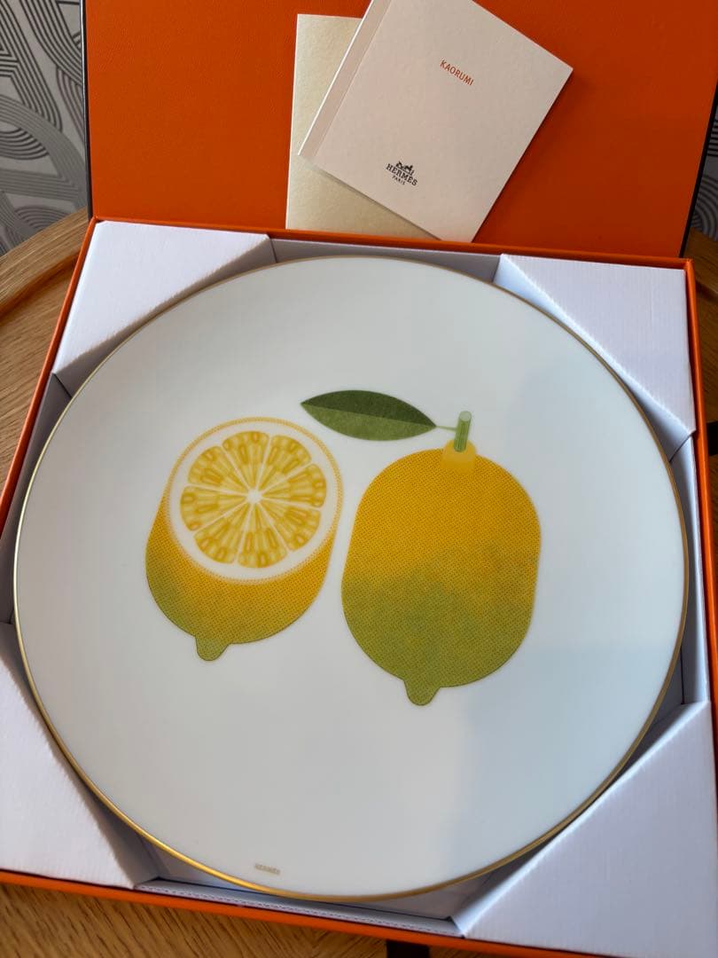 メ*ン様 エルメス　デザートプレート レモン〈カオルミ〉皿
