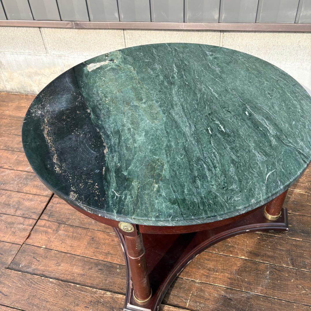 北欧レトロ 大理石天板 ローテーブル 円形テーブル クラシック家具 アンティーク