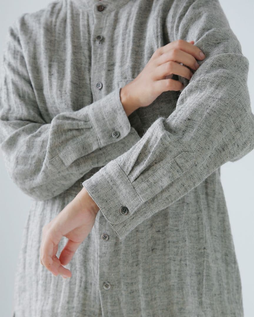 2/1まで☆完売品☆アトリエナルセ リネンツイード シャツ