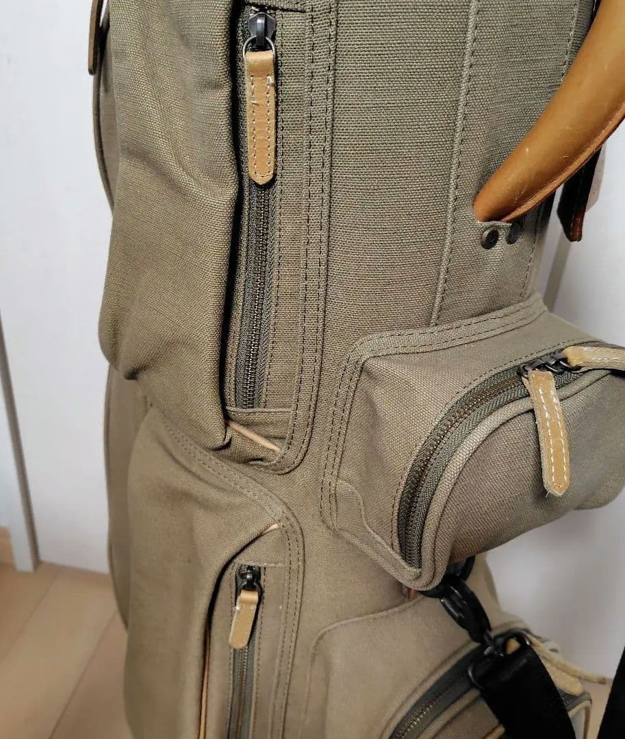 帆布製　オリーブグリーン ゴルフバッグ・キャディバッグ