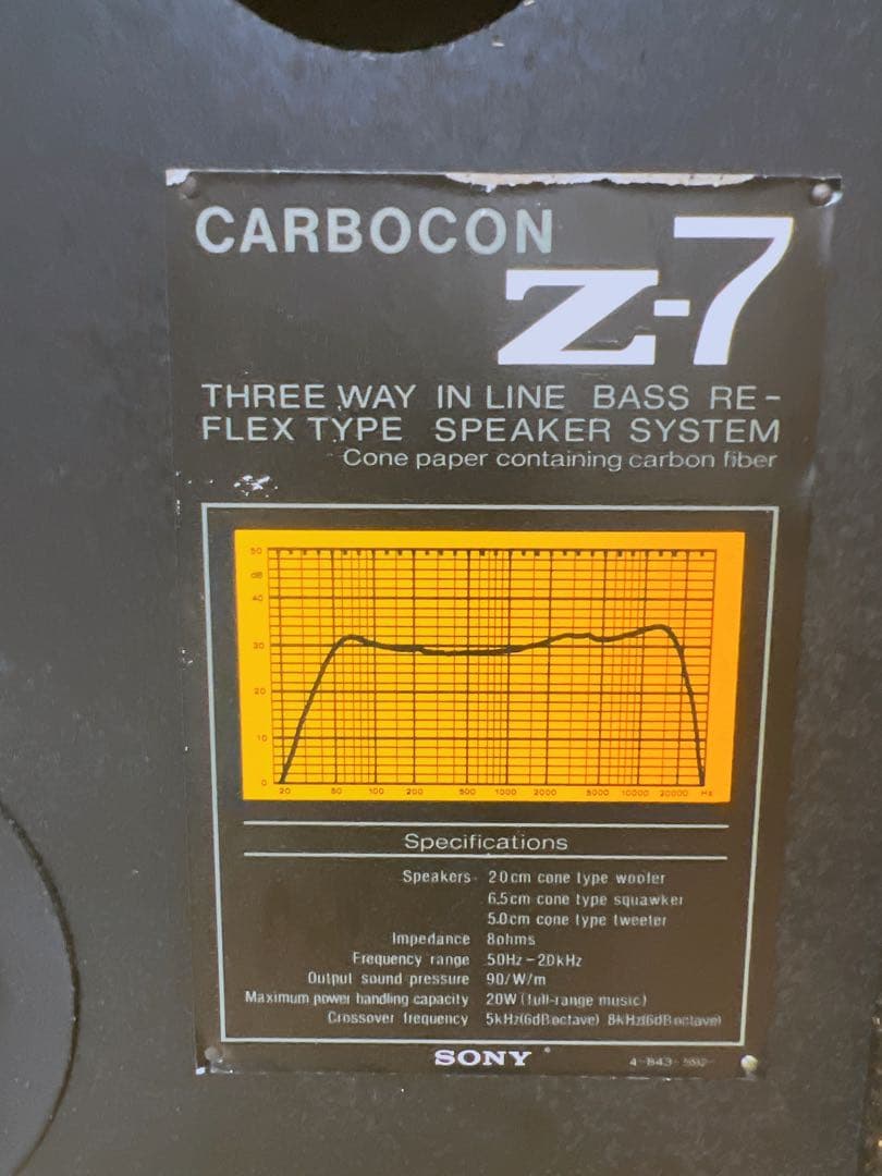 SONY ソニー カーボコン Z-7 3ウェイ バスレフスピーカー
