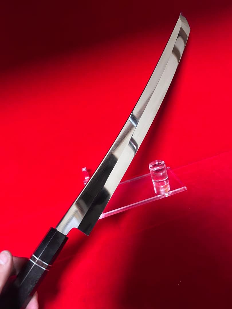 包丁　先丸　マグロ包丁　尺ニ　鏡面仕上げ　切味抜群　箱付　未使用品