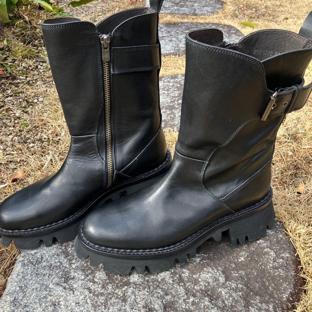 SAYA 本革ブラックエンジニアブーツ 24