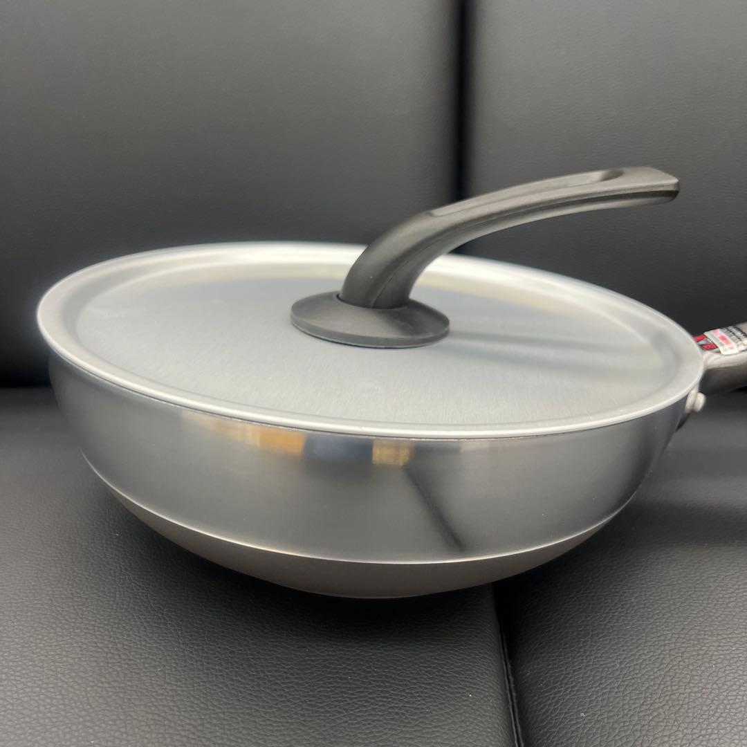 ★新品送料込北陸アルミ日本製まるっとパン24cmIH対応蓋付フライパン片手鍋