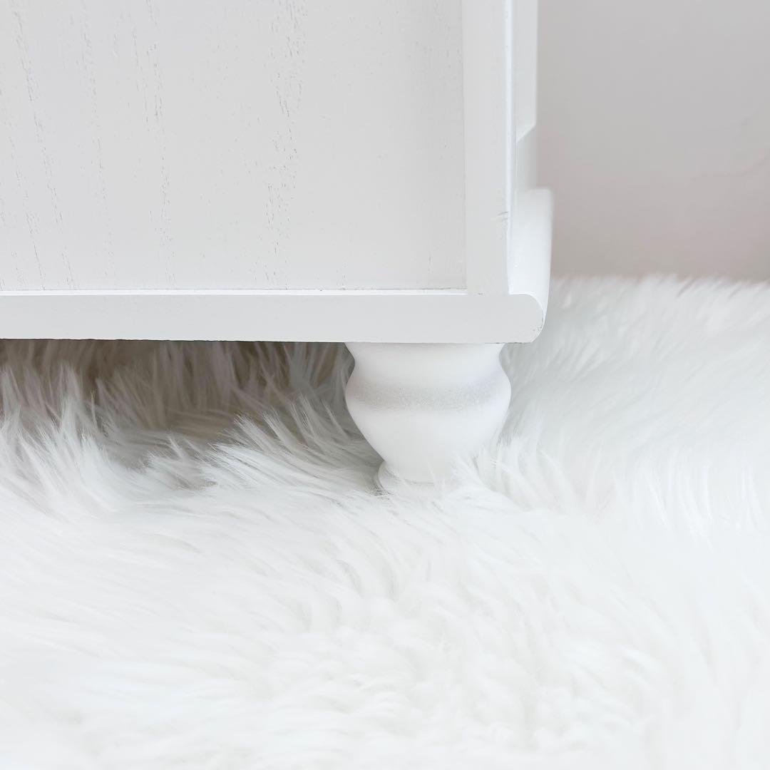 HAGIHARA 姫家具　ホワイト家具　白家具　5段チェスト　ロココ　幅80 桐