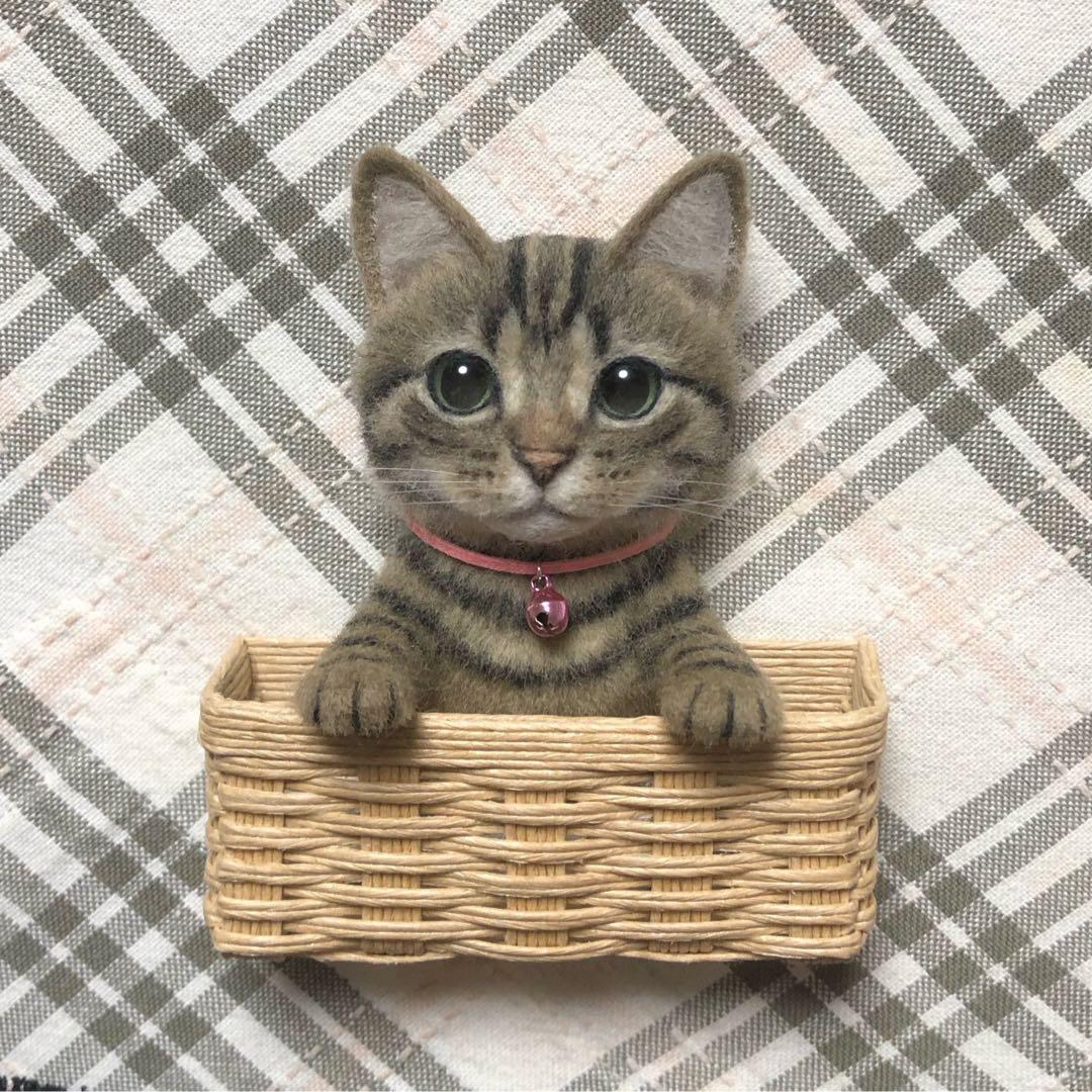 羊毛フェルト 猫 ハンドメイド 夏