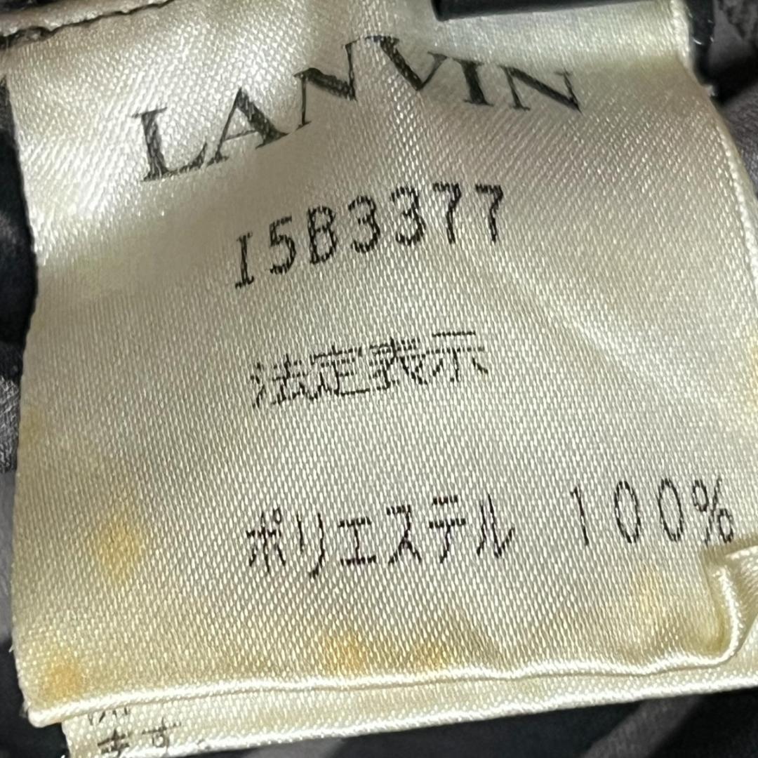 良品 LANVIN COLLECTION 千鳥格子 リボンブラウス 40 黒