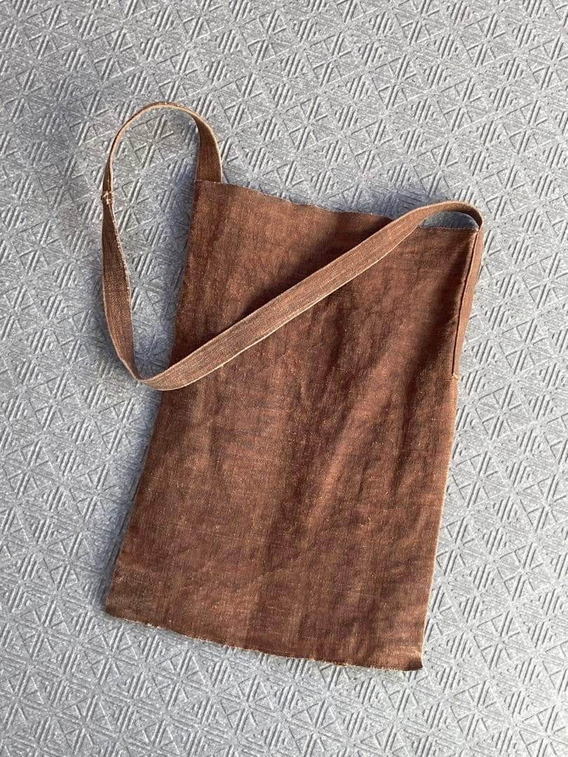 冨沢恭子さん　柿渋染め　ショルダーバッグ　焦茶色