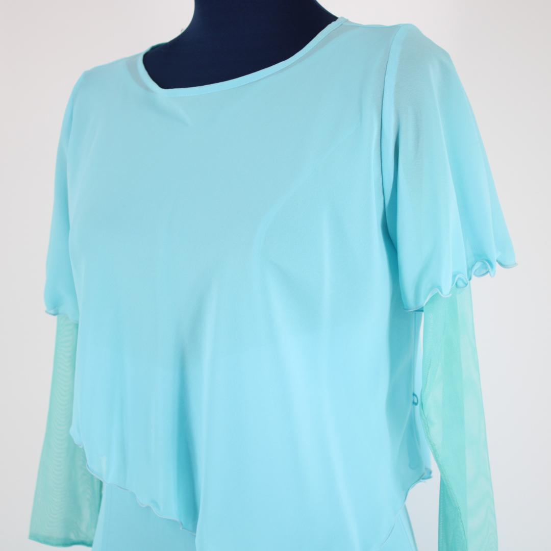 【日本製 社交ダンス衣装】スカイブルー CHACOTT ワンピース ドレス