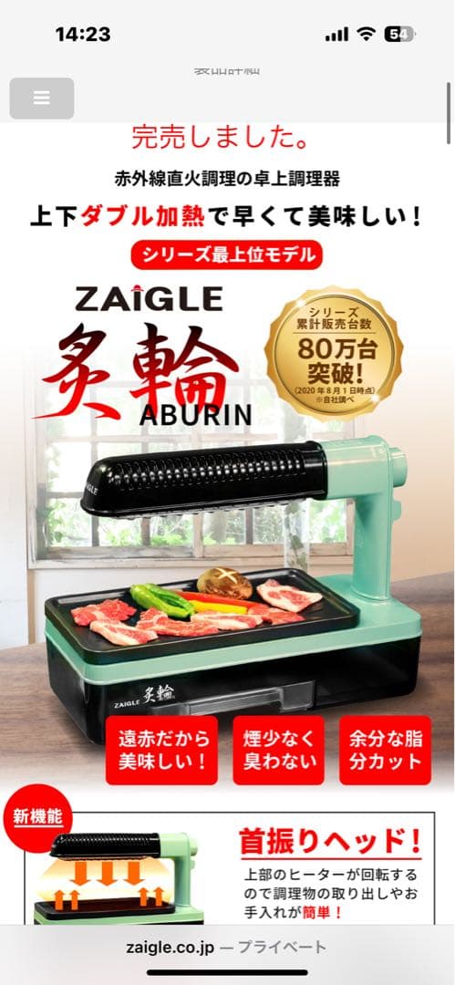 【お値下げ】ザイグル　炙輪　ゴールド　ワイドブレート2枚付き