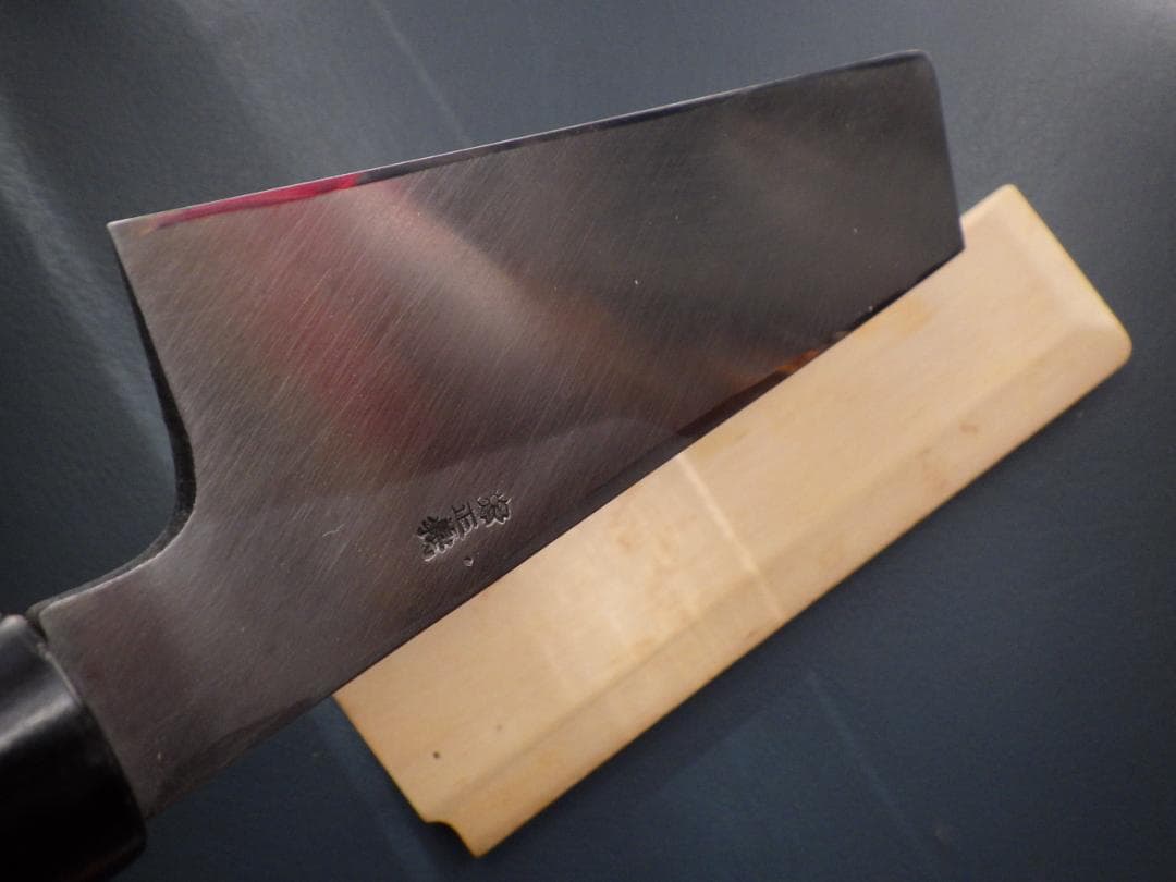 東型薄刃包丁★正義作★本水牛天然木柄★㊨手研ぎ済み・堺打刃物▲記名有▲