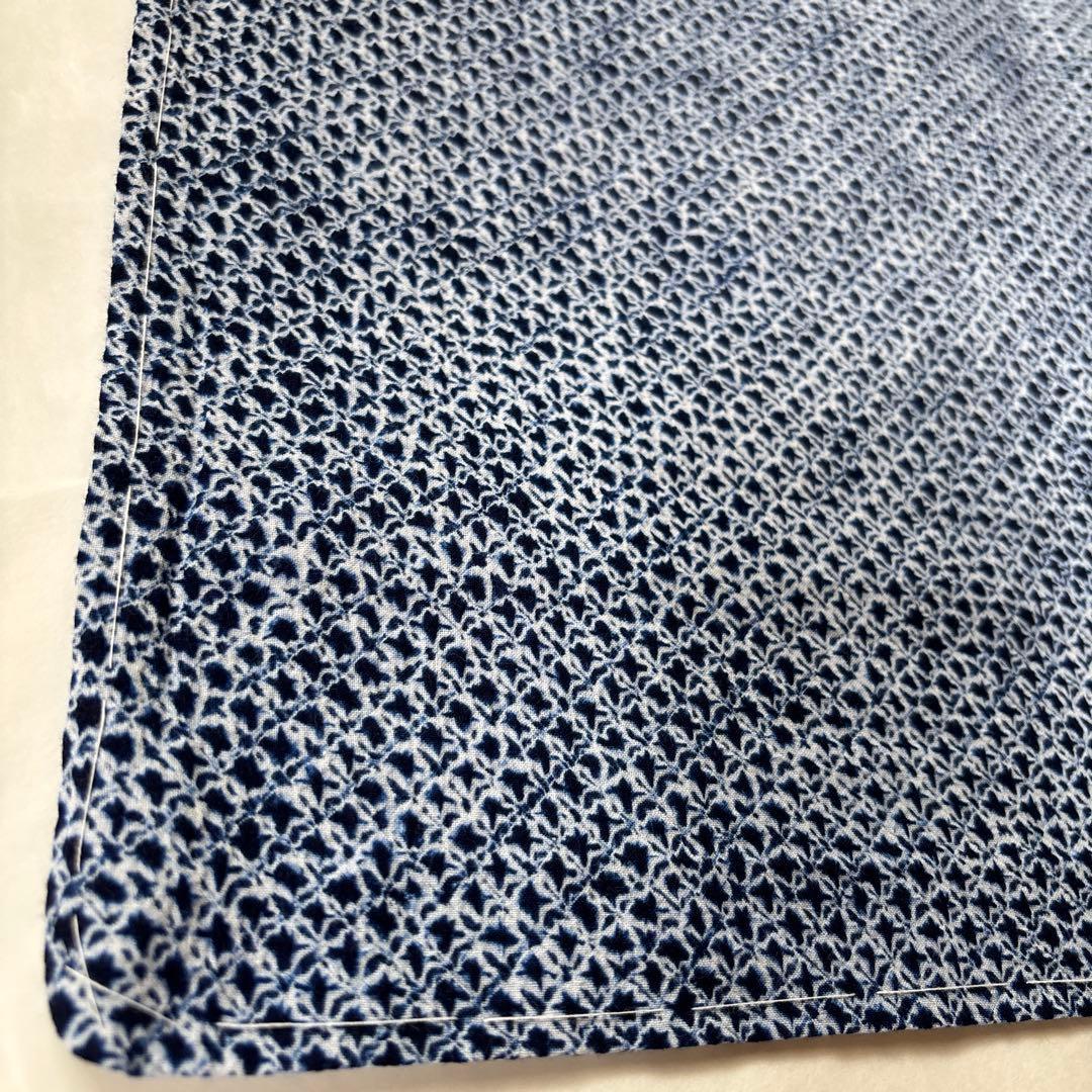 【未使用品】しつけ付 有松 鳴海 本絞り 綿 浴衣 総絞り着丈158 紺