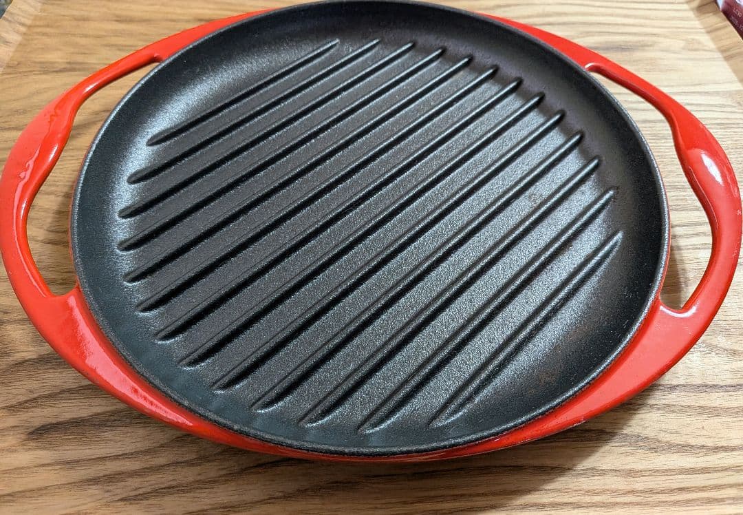 未使用 正規品 ル・クルーゼ ラウンド・グリル 25cm チェリーレッド