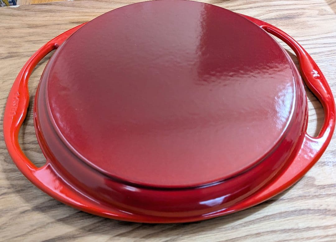 未使用 正規品 ル・クルーゼ ラウンド・グリル 25cm チェリーレッド