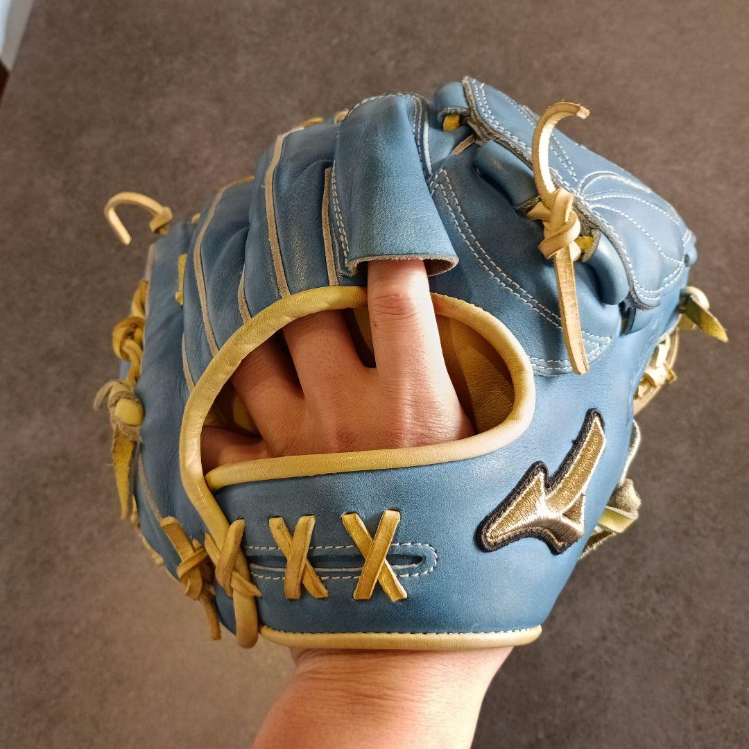 Mizuno グローバルエリート 軟式グローブ 青