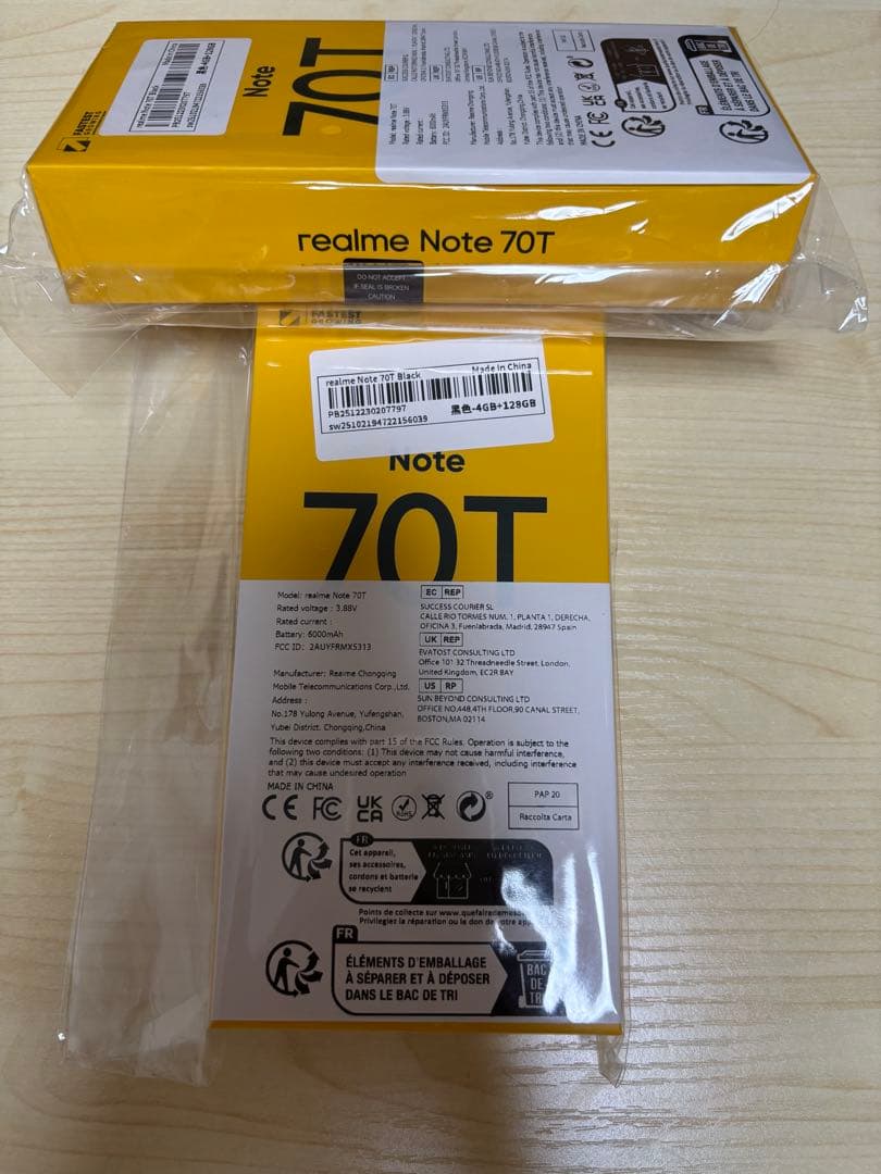 realme Note 70T 本体 RAM 4GB/128GB 2台セット