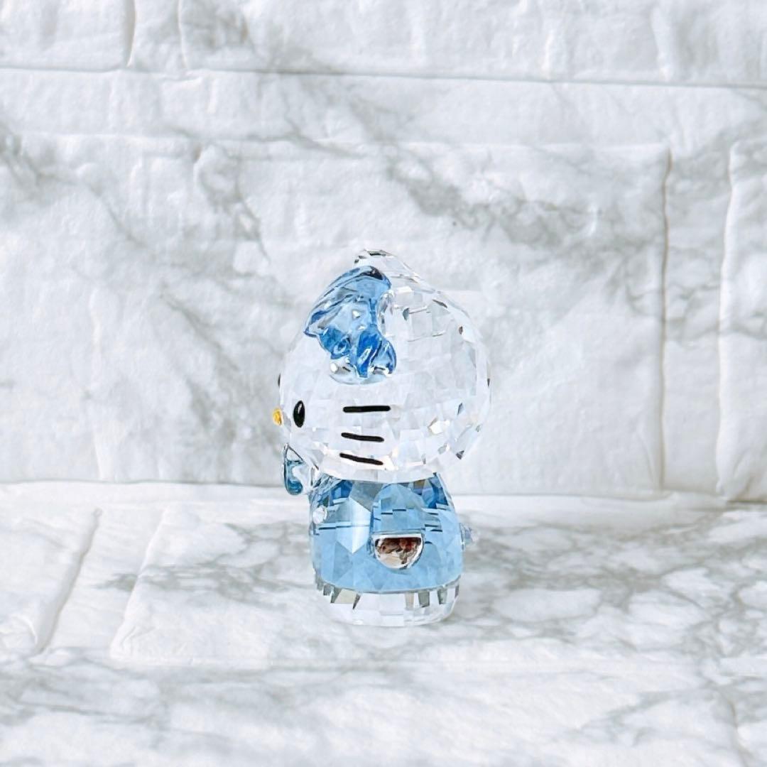 【美品】SWAROVSKI ハローキティ クリスタル　ブルーリボン