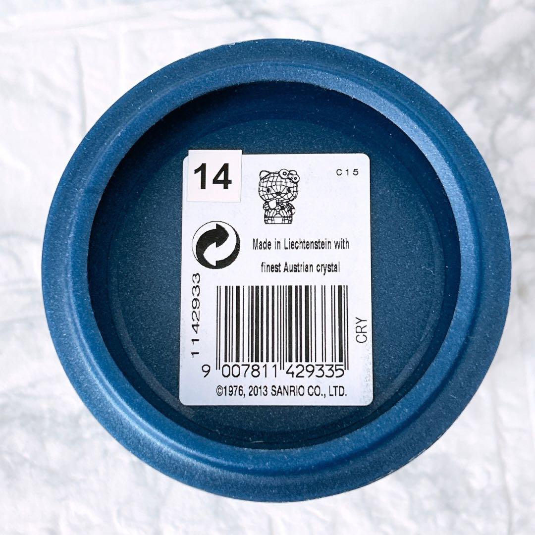 【美品】SWAROVSKI ハローキティ クリスタル　ブルーリボン