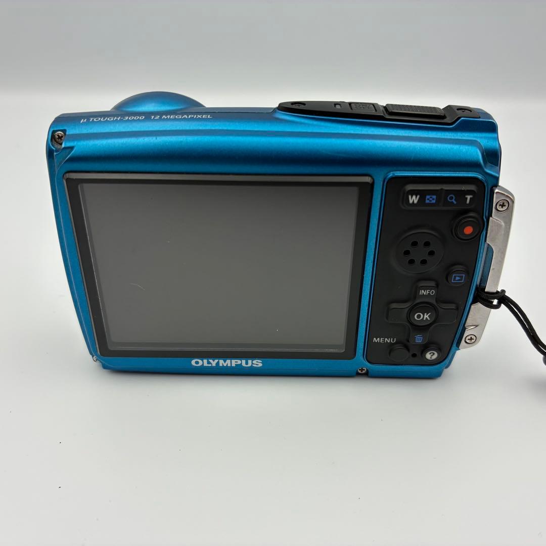 防水・内蔵メモリ1GB OLYMPUS μ TOUGH-3000 動作品 ブルー