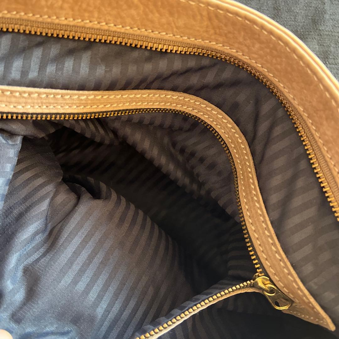 COACH ベージュ レザー ショルダーバッグ　オールドコーチ