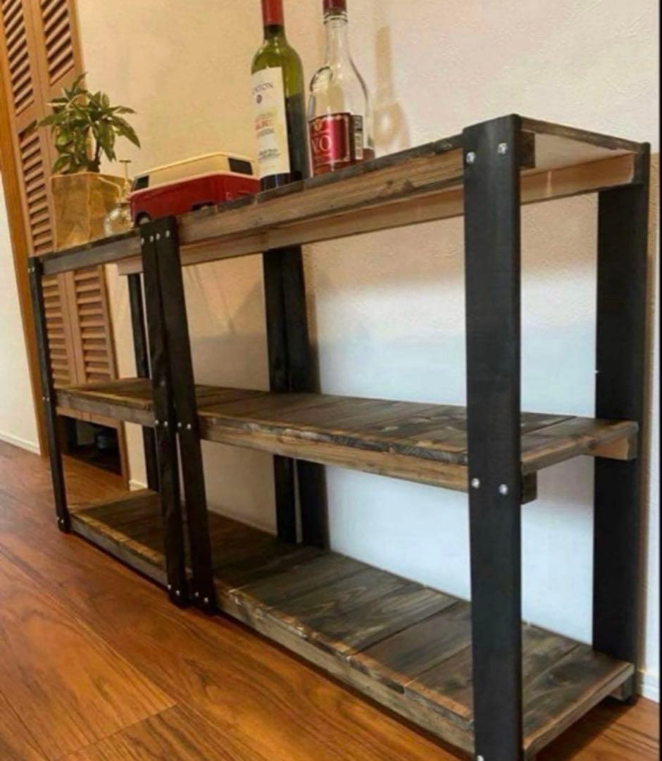 超メルカリ市限定価格　アイアン風3段ラック　ブルックリン　インダストリアル