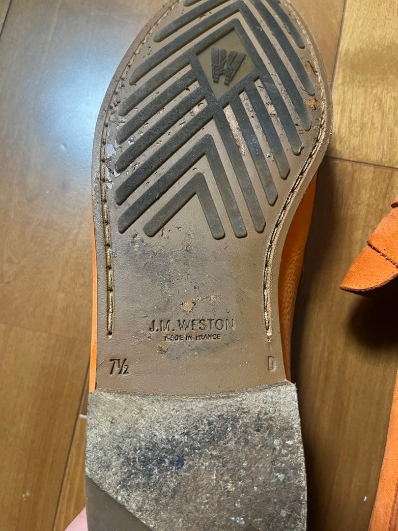 J.M. WESTON オレンジ ローファー 7.5
