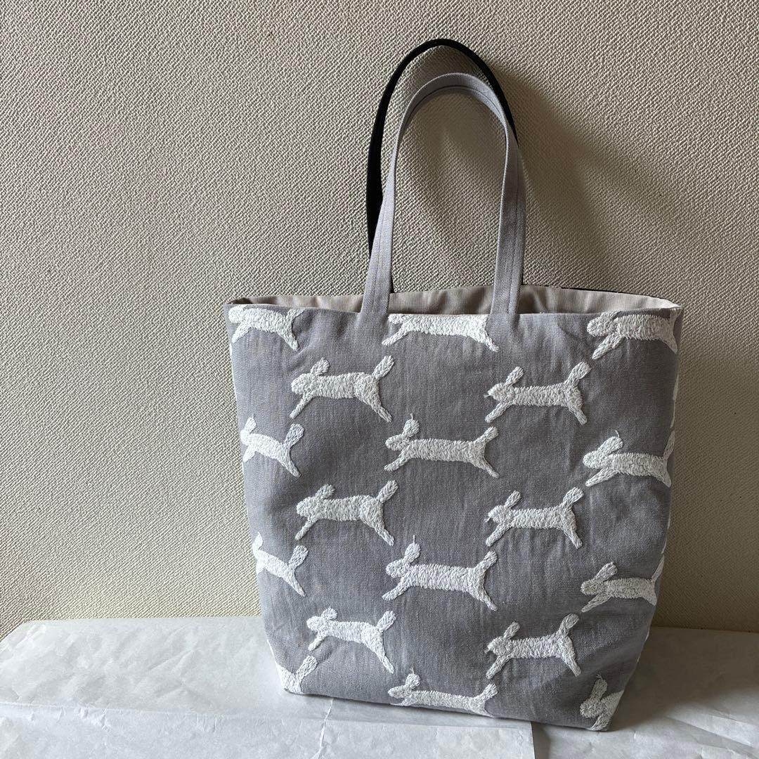 ミナペルホネン 生地使用　wolf&flower パッチワークトート