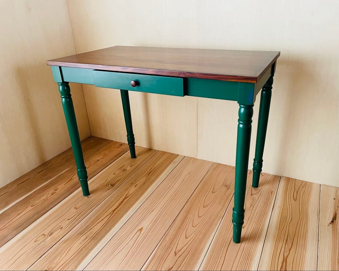 マホガニー材/デスク/机/テーブル/花台/飾り台/ろくろ脚/カフェ/アンティーク