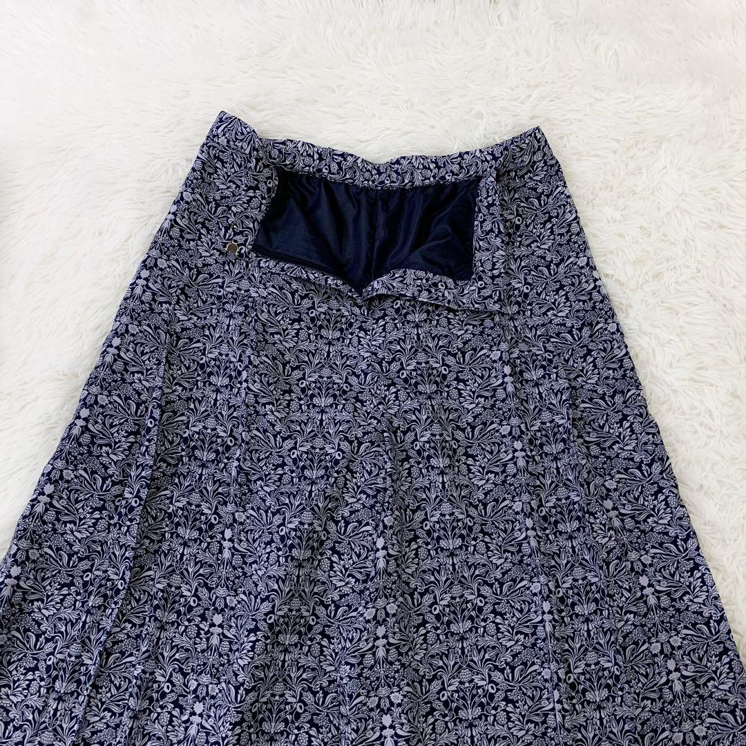 【大きいサイズ】 レリアン タック ガウチョ パンツ ワイド 13 花 フラワー