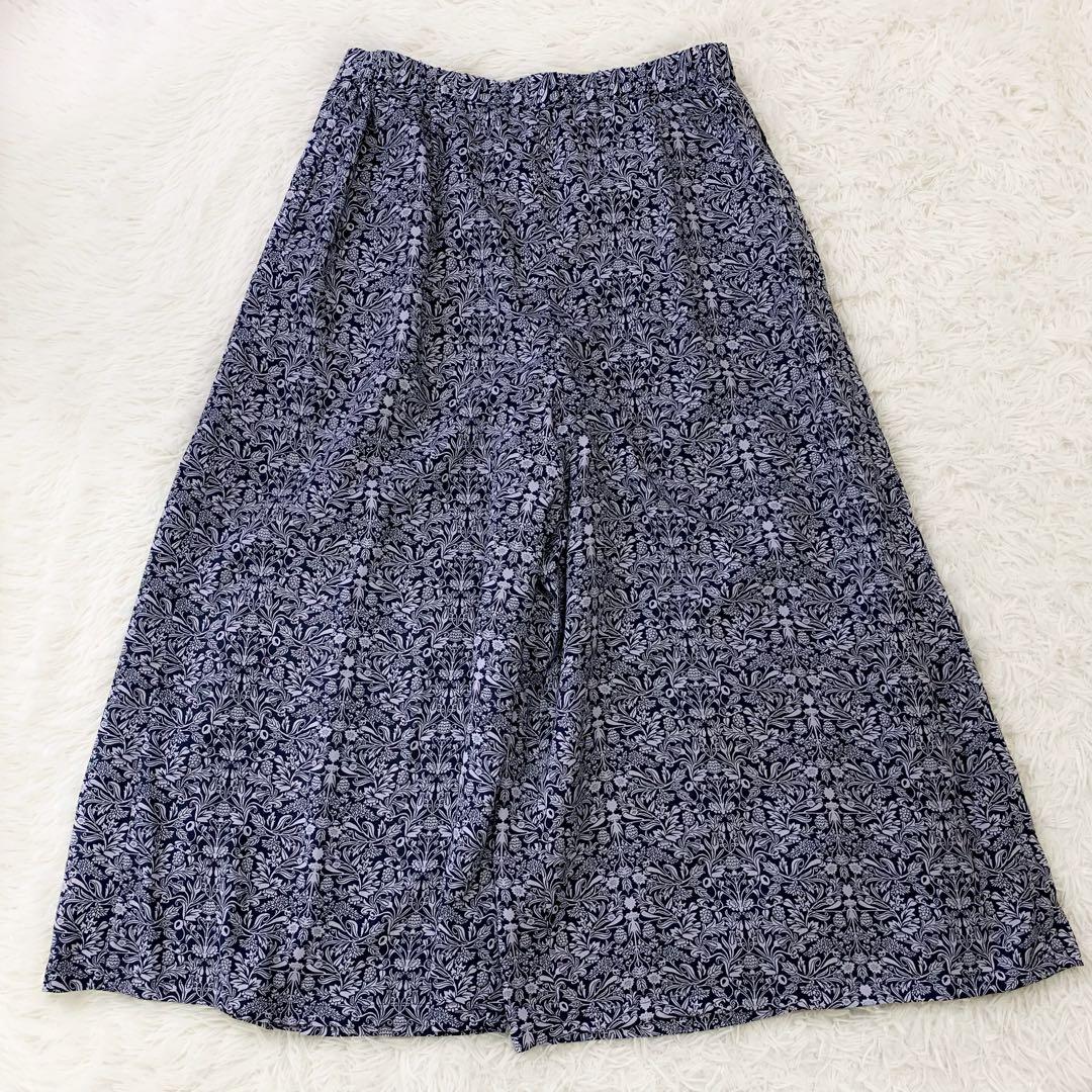 【大きいサイズ】 レリアン タック ガウチョ パンツ ワイド 13 花 フラワー